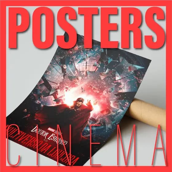 Cartaz Filmes Doutor Estranho no Multiverso da Loucura - Marvel MCU | Poster Grande 70x47cm Alta Qualidade