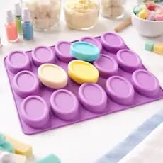 Molde Silicone Sabonete Oval 15 Cavidades Forma para Sabonetes Artesanais 60g