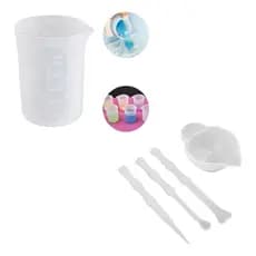 Molde Silicone Copo Medidor De Silicone Para Resina 100ml + Mix Copo