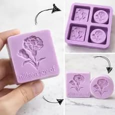 Molde Silicone Formato Flores 4 Cav Floral Sabonete Artesanal Saboaria
