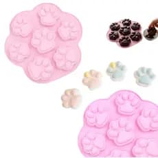 Molde Patinha Pet em Silicone 7 Espaços para Vela Doce Sabonete Artesanal
