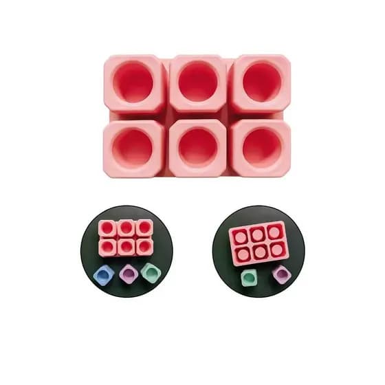 Forma de Silicone Vasos Hexagonais 6 Espaços DIY para Cimento Gesso Resina Decoração Plantas