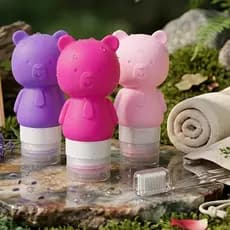 Dispenser de Sabonete de Silicone com Ventosa em Formato de Urso- 1Uni/ Diversão garantida