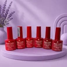 Kit 6 Esmaltes em Gel Vermelho Para Cabine UV Real Love