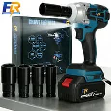 Chave de Impacto Elétrica Sem Fio 3 em 1 Com 68V Bateria Motor Brushless Kit Completo Acessórios