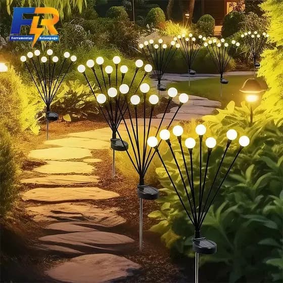 Luz Solar De 6/10 Leds Para Jardim Luzes De Natal Ao Ar Livre À Prova D'água Mudança De Cor Firefly Lawn