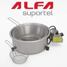 Fritadeira Elétrica Tacho 7 Litros 220V 3000W Profissional Inox ALFA Suportel Restaurante Lanchonete