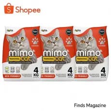 Areia Para Gato Granulado Sanitário Higiênico Mimo Cat 4kg Tipo Tradicional - Kit Com 3 Unidades