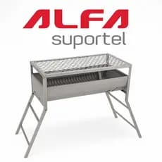 Churrasqueira a Carvão Inox Dobrável Portátil Alfa Suportel 67x28x50cm Camping Praia Quintal