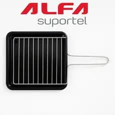Grill Alfa Suportel Grelha Cromada Churrasqueira Forno Assa Rápido Carne Peixe Legumes Durável Fácil Limpeza
