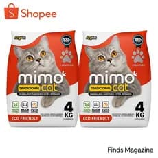 Areia Para Gato Granulado Sanitário Higiênico Mimo Cat 4kg Tipo Tradicional - Kit Com 2 Unidades