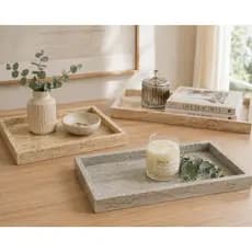 BANDEJA DECORATIVA ESTILO MÁRMORE RETANGULAR 30X17 COR SORTIDA - TOKYO DESIGN - BAN0034