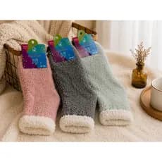 MEIA INVERNO PELUCIADA SOFT ADULTO CORES SORTIDAS - T&H - 2037