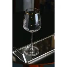 CONJUNTO 2 TAÇAS DE VIDRO PARA VINHO BALLS FIO DE OURO 350ML - WOLFF - 21060