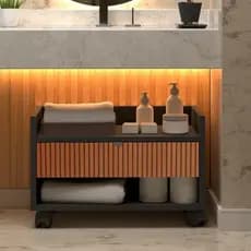 Gabinete de Banheiro com Rodinhas e Gaveta – Design Moderno em Várias Cores