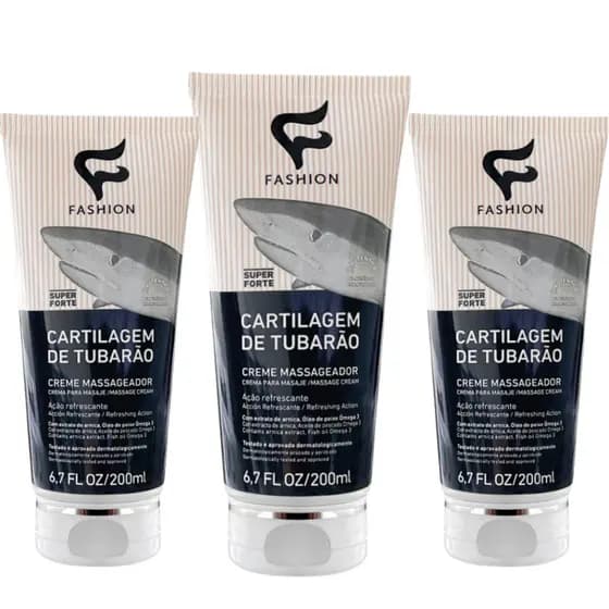 Cartilagem De Tubarão Kit Com 03 Unidades 200ml - Fashion Cosméticos