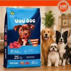 Ração Cachorro Filhote 25Kg Uau Dog Todas As Raças