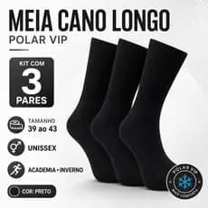 Kit Meia Cano Longo Unissex Esportiva Academia Inverno 39 ao 43 Polar Vip