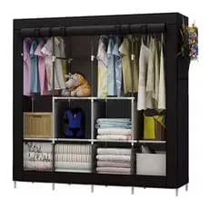 Arara Guarda Roupa Dobrável Armário Organizador Multiuso Roupeiro Cabideiro Sapateira Top&casa