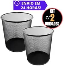 Lixeira Metal 10 Litros Aramado Cesto Lixo Reforçado Para Escritorio Casa Quarto Lixeira Top&casa