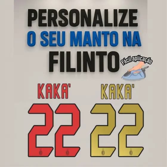 KitTermocolante Kaka 22 Para Personalização Camisa Time  Futebol