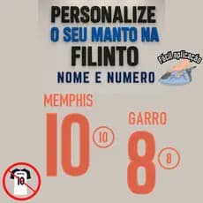 Termocolante Personalizado Nome e Número 2025 Futebol Aplicação Fácil