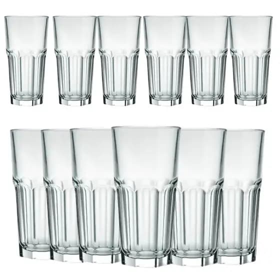 Jogo de Copos Long Drink Bristol 340ml 🥤 Kit 12 Copos de Vidro Resistentes