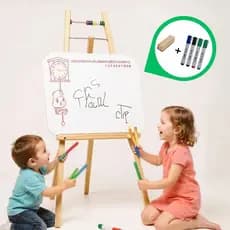 Lousa Quadro Branco Infantil C/ Cavalete + Canetas Apagador