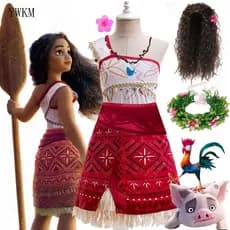 2026 Novo Filme Moana 2 Fantasia de Cosplay Vestido para Meninas Carnaval Festa de Aniversário para 2-12 Anos YYBDF