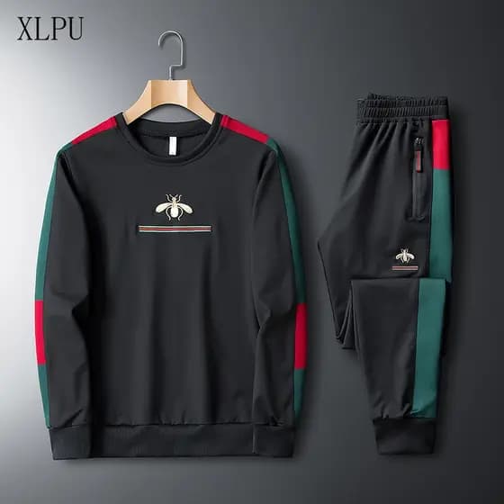 Conjunto de moletom com estampa de abelha para homens + calças M-4XL A3477