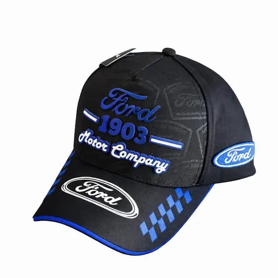 Boné Ford Automotivo 1903 Preto Azul Visual Esportivo