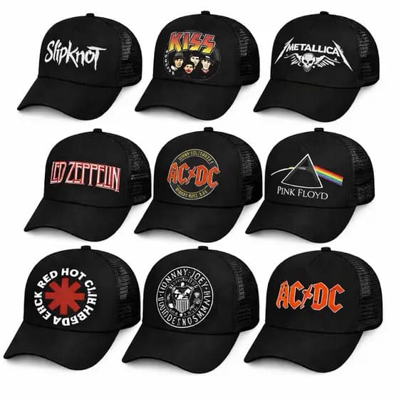 Bonés Estilo Rock Retrô | Aba Curva | Trucker Premium com Tela