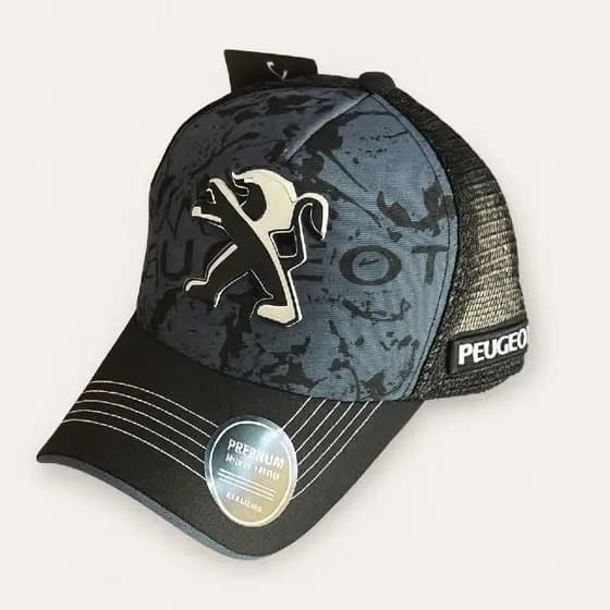 Boné Trucker Estilo Automotivo Leão Peugeot– Aba Curva, Tela Traseira, Várias Cores