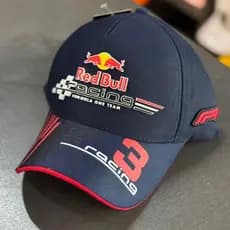 Boné Red Bull Racing Azul Marinho aba vermelha Fórmula 1 Aba Curva Snapback Ajustável Trucker