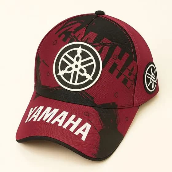 Boné Yamaha Motorsport Masculino Aba Curva Moto Estilo Trucker Bordado Ajustável Premium