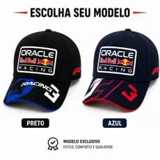 Boné Racing Estilo F1 Aba 2 estampas Regulável Modelo Corrida Premium