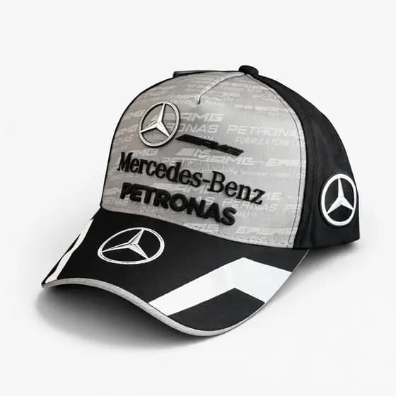 Boné Mercedes Petrons Preto Fechado Premium Silk