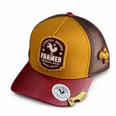 Boné Trucker The Farmer Bordado Country Abridor Vermelho
