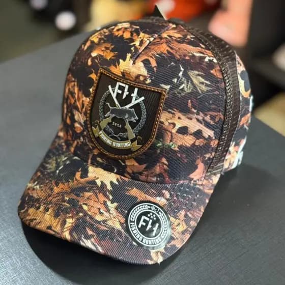 Boné Trucker Camuflado Caça Aba Curva Snapback Ajustável Tela