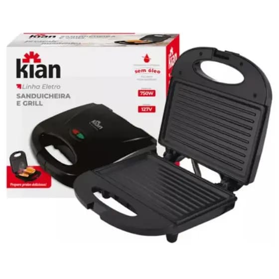 Sanduicheira e Grill Antiaderente Elétrico 2 em 1 - 127v - 750W
