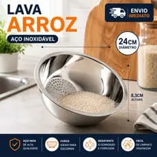 Escorredor De Arroz Inox Lava Tudo Arroz e Legumes Cozinha Coador Inoxidável