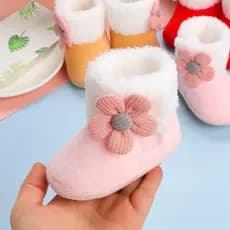 Botas de Neve Sólidas para Meninas e Meninos com Pom Pom Sólido para Sapatos Quentes Nova Moda Conforto PCVI