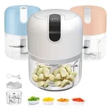 Mini Processador Elétrico De Alho Legumes Usb - 3 Lâminas