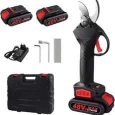 Tesoura Alicate Poda Galho Árvore Elétrica 48v 2 Baterias Cor Preto