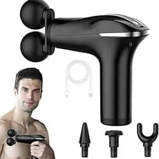 Massageador muscular portátil com vibração inteligente preto