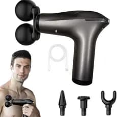 Massageador muscular portátil com vibração inteligente prata