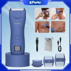 Aparador De Pelos Corporais Masculino Com Sem Fio Base Recarregável Elétrico À Prova D'água Barbeador