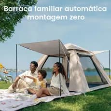 Tenda Automática Grande 240x240cm UPF50+ Impermeável 5-8 Pessoas Camping Praia Família