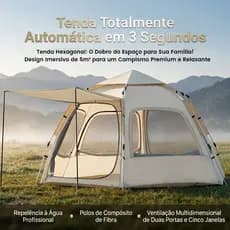 Barraca Automática 6-8 Pessoas, Grande 280x280x158 cm, Impermeável, Fácil Montagem - Camping, Praia