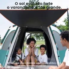 Barraca Automática 6-8 Pessoas, Grande 280x280x158 cm, Impermeável, Fácil Montagem - Camping, Praia